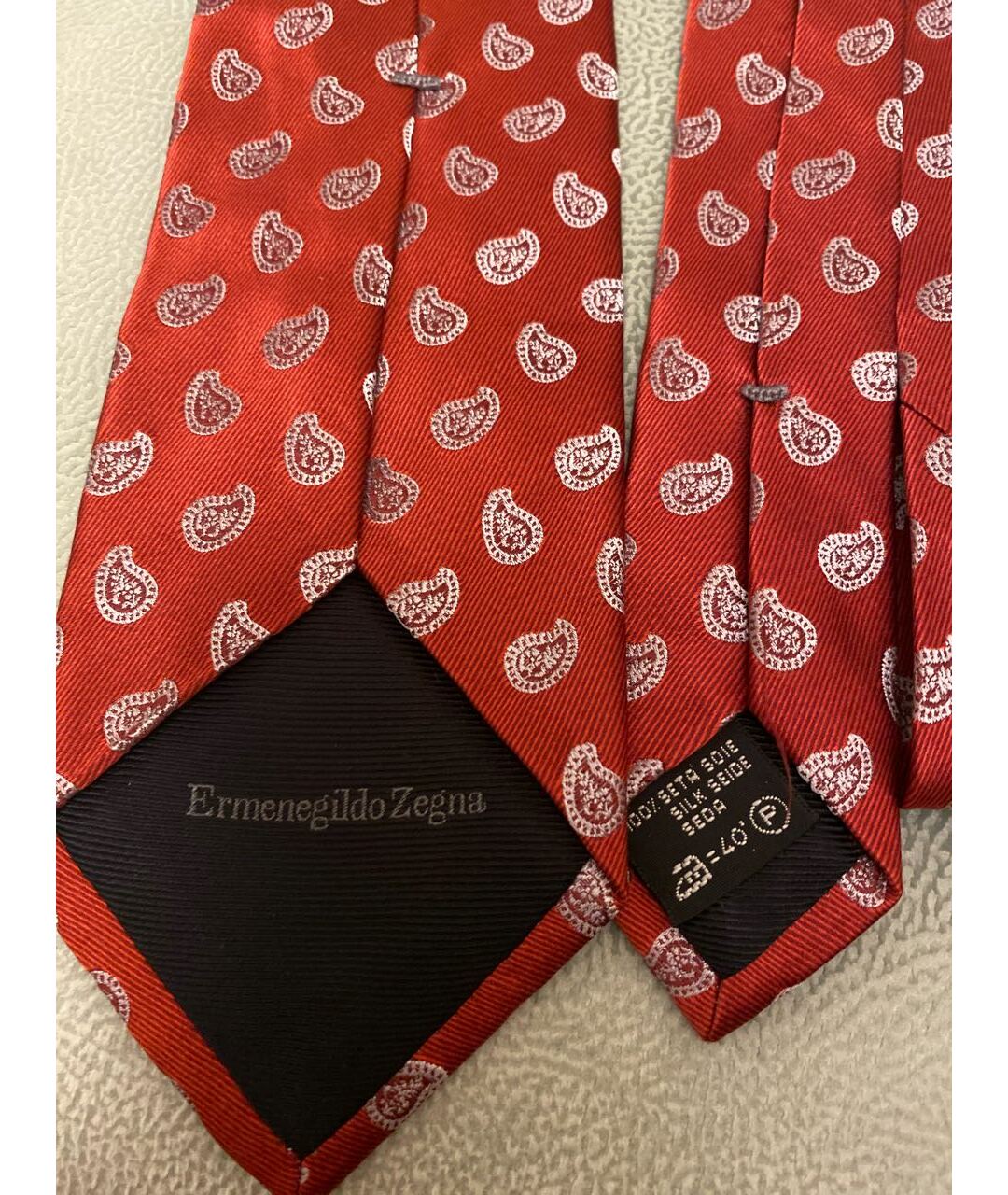 ERMENEGILDO ZEGNA Красный шелковый галстук, фото 3