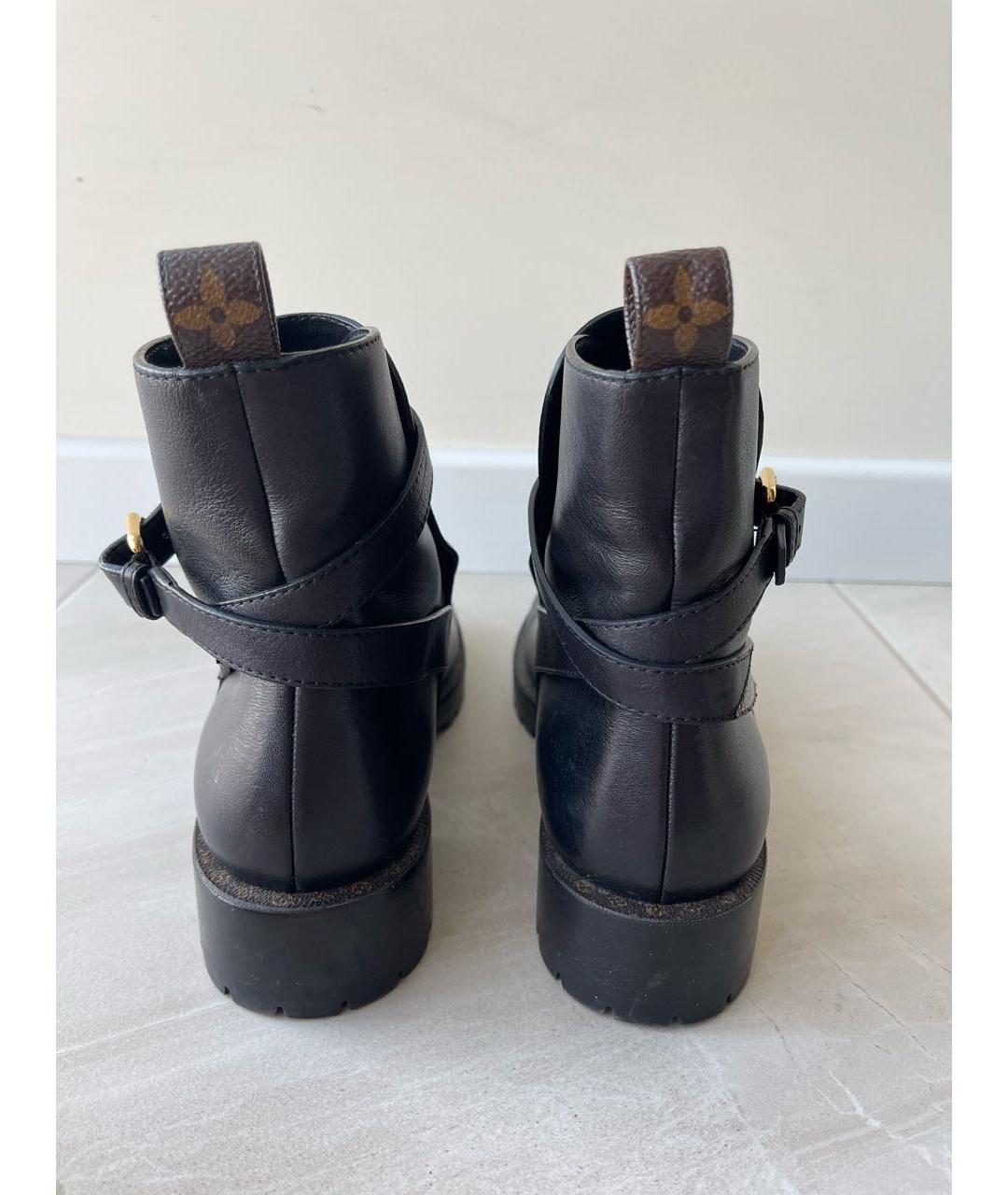LOUIS VUITTON Черные кожаные ботинки, фото 4