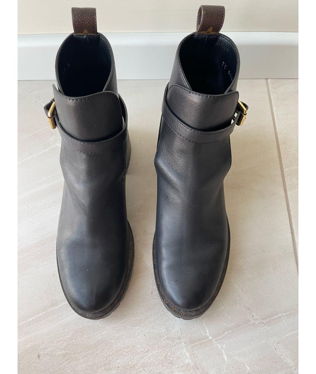 LOUIS VUITTON Черные кожаные ботинки, фото 2