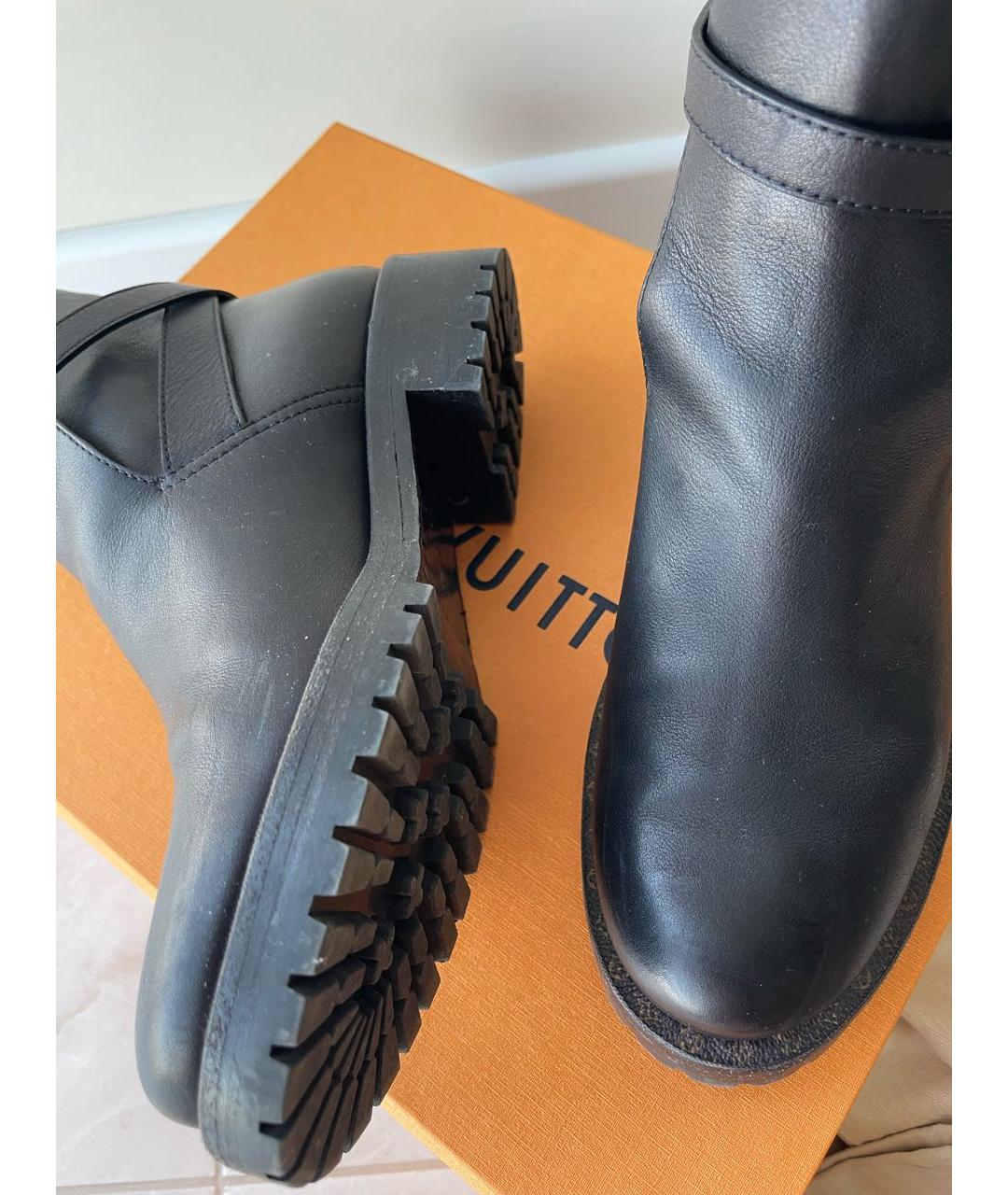 LOUIS VUITTON PRE-OWNED Черные кожаные ботинки, фото 6