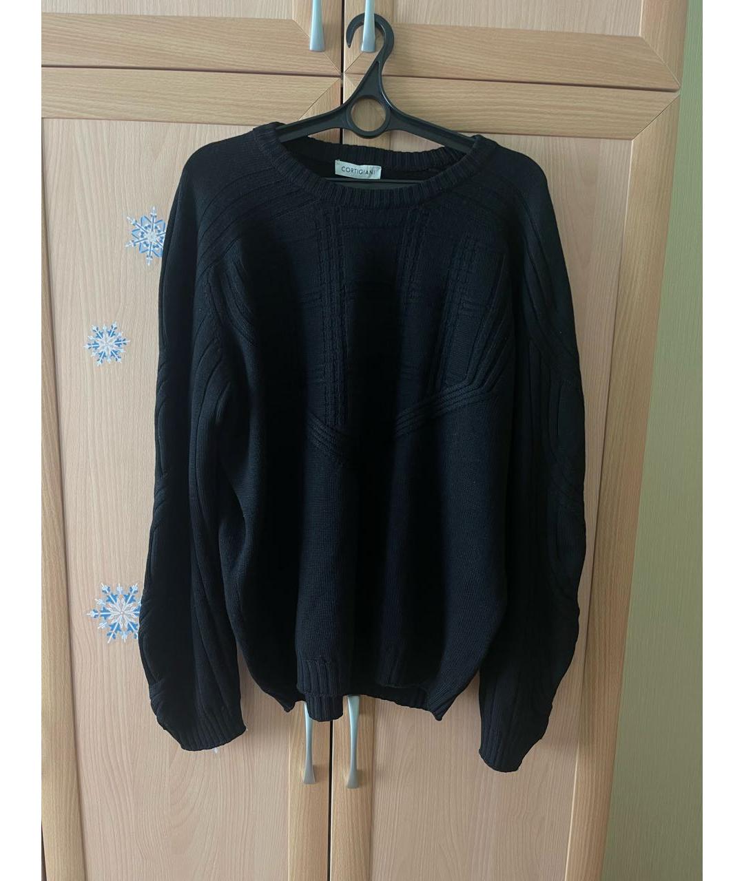 CORTIGIANI Черный шерстяной джемпер / свитер, фото 3