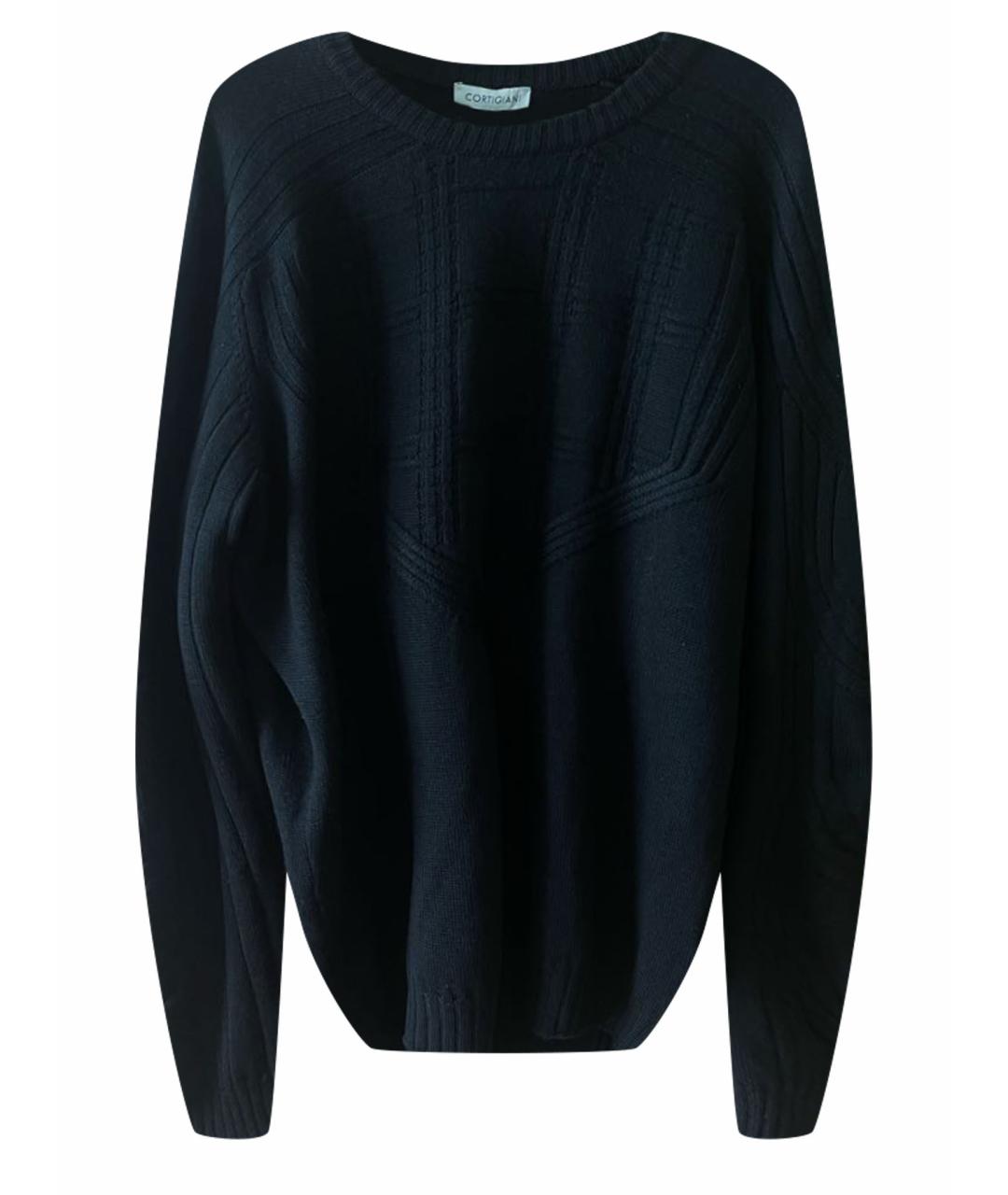 CORTIGIANI Черный шерстяной джемпер / свитер, фото 1