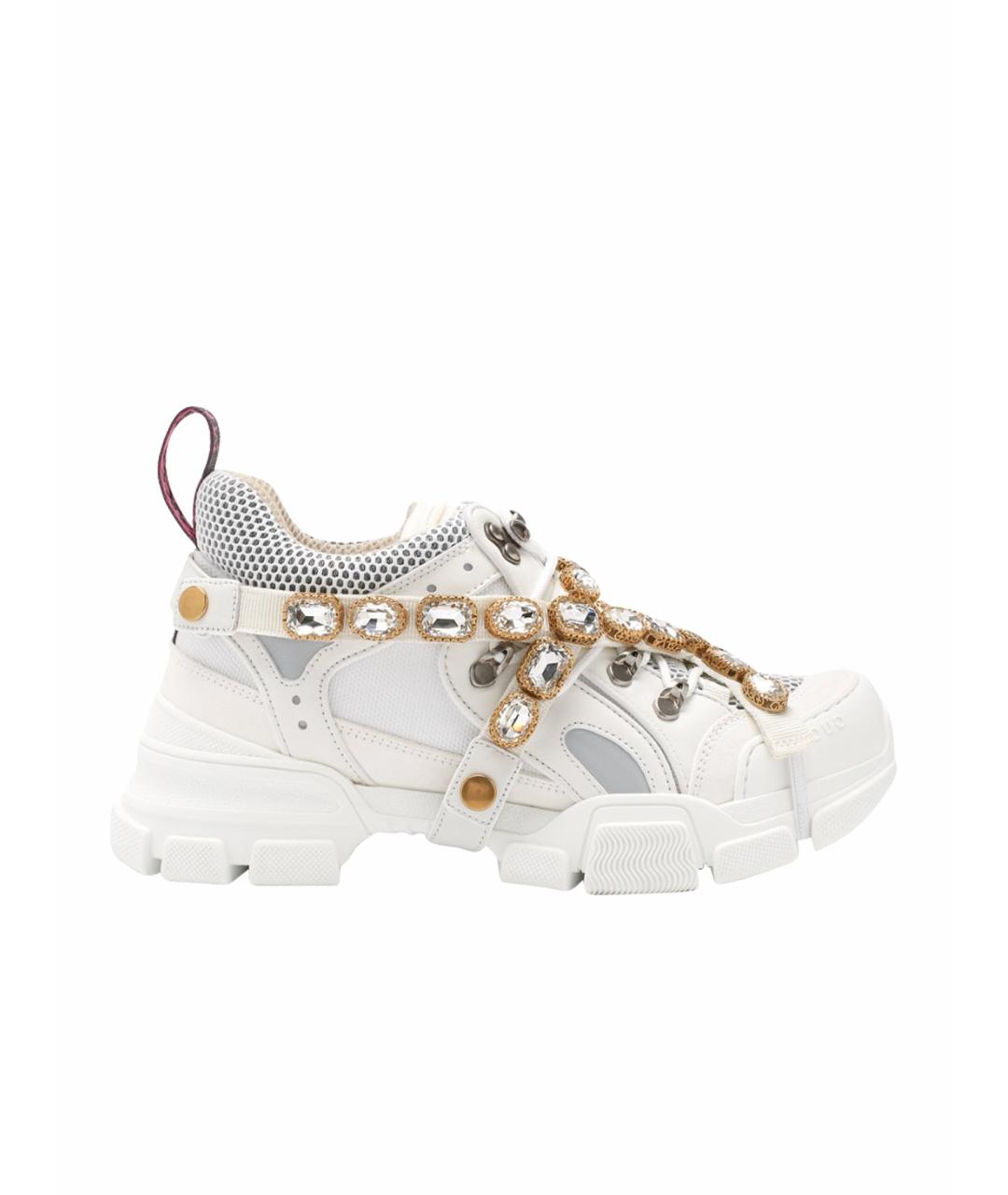 GUCCI Белые кожаные кроссовки, фото 1