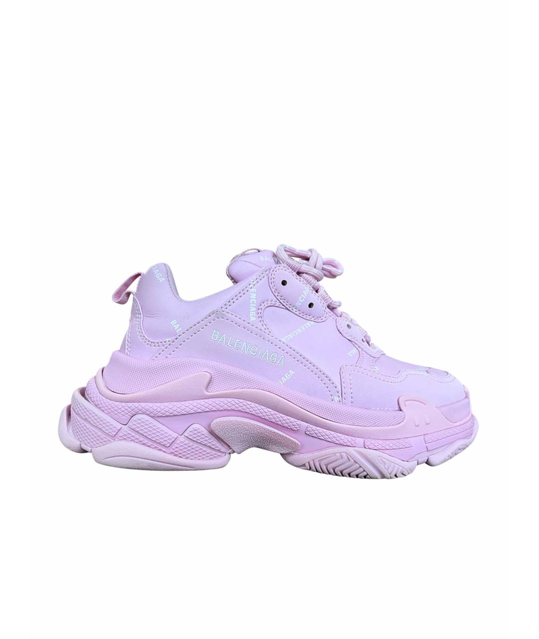BALENCIAGA Розовые кожаные кроссовки, фото 1