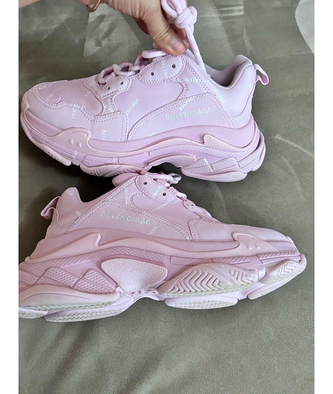 BALENCIAGA Розовые кожаные кроссовки, фото 8