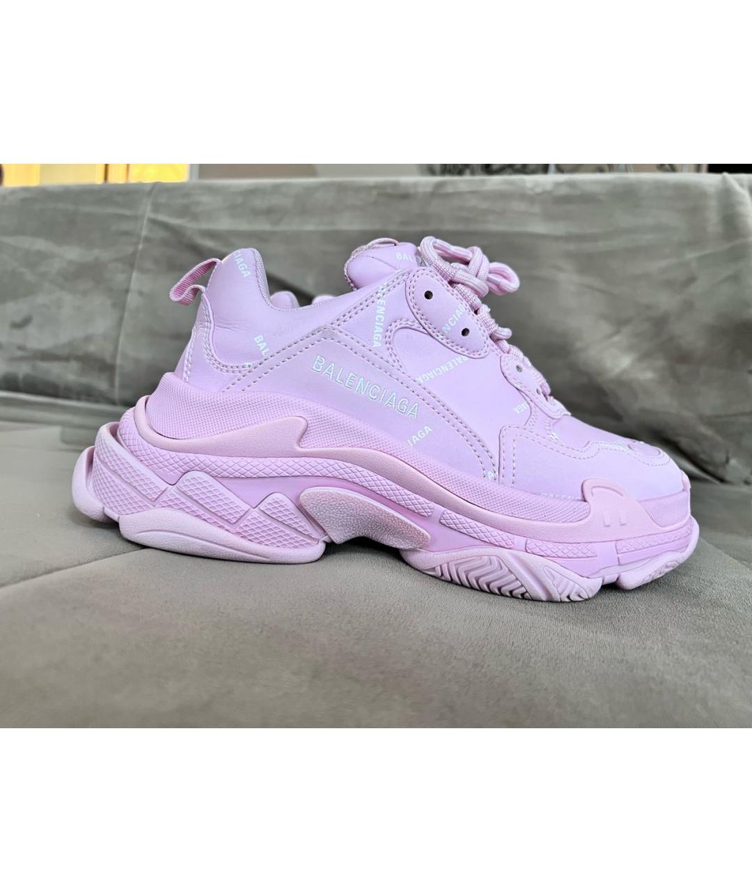 BALENCIAGA Розовые кожаные кроссовки, фото 9