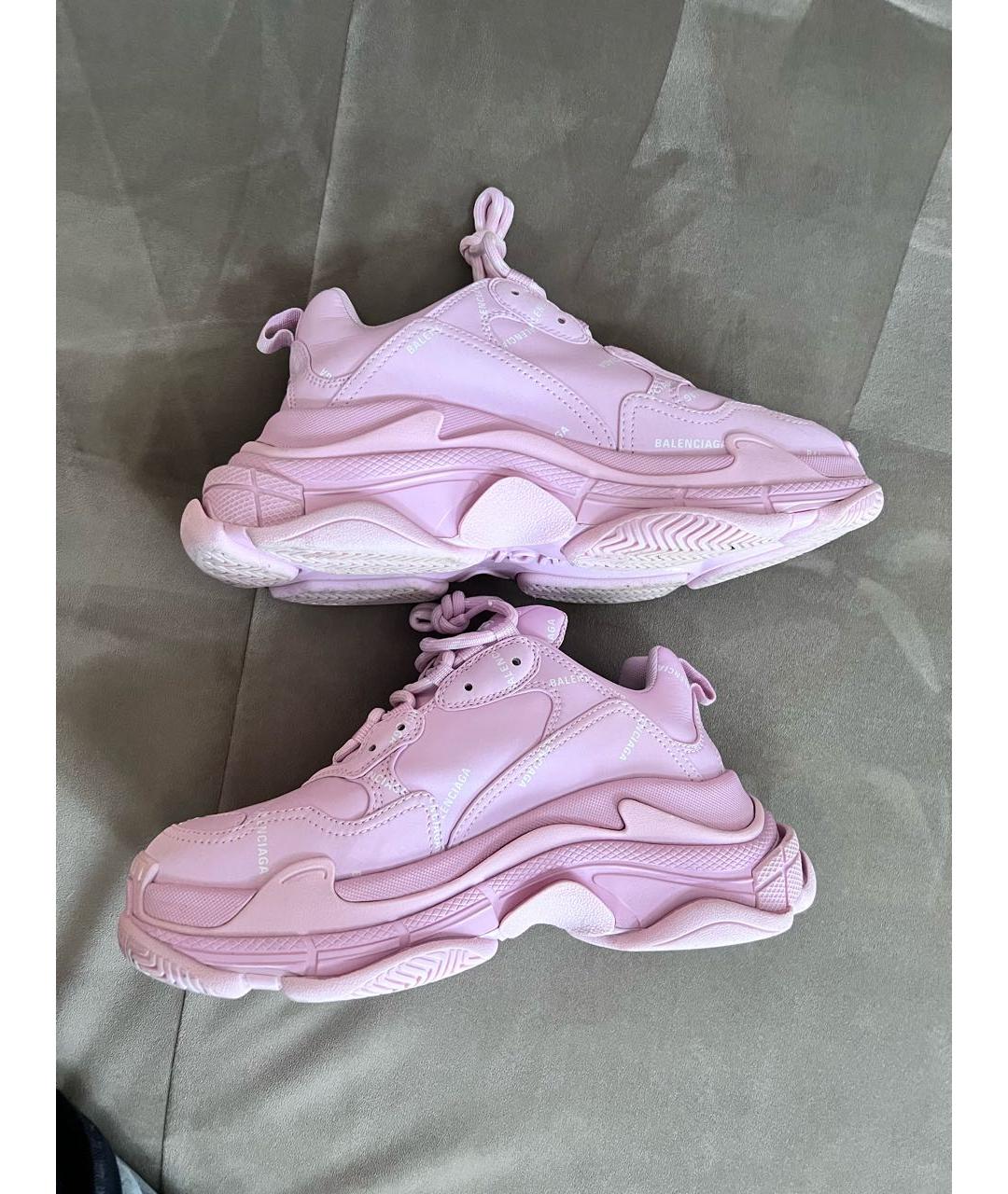 BALENCIAGA Розовые кожаные кроссовки, фото 7
