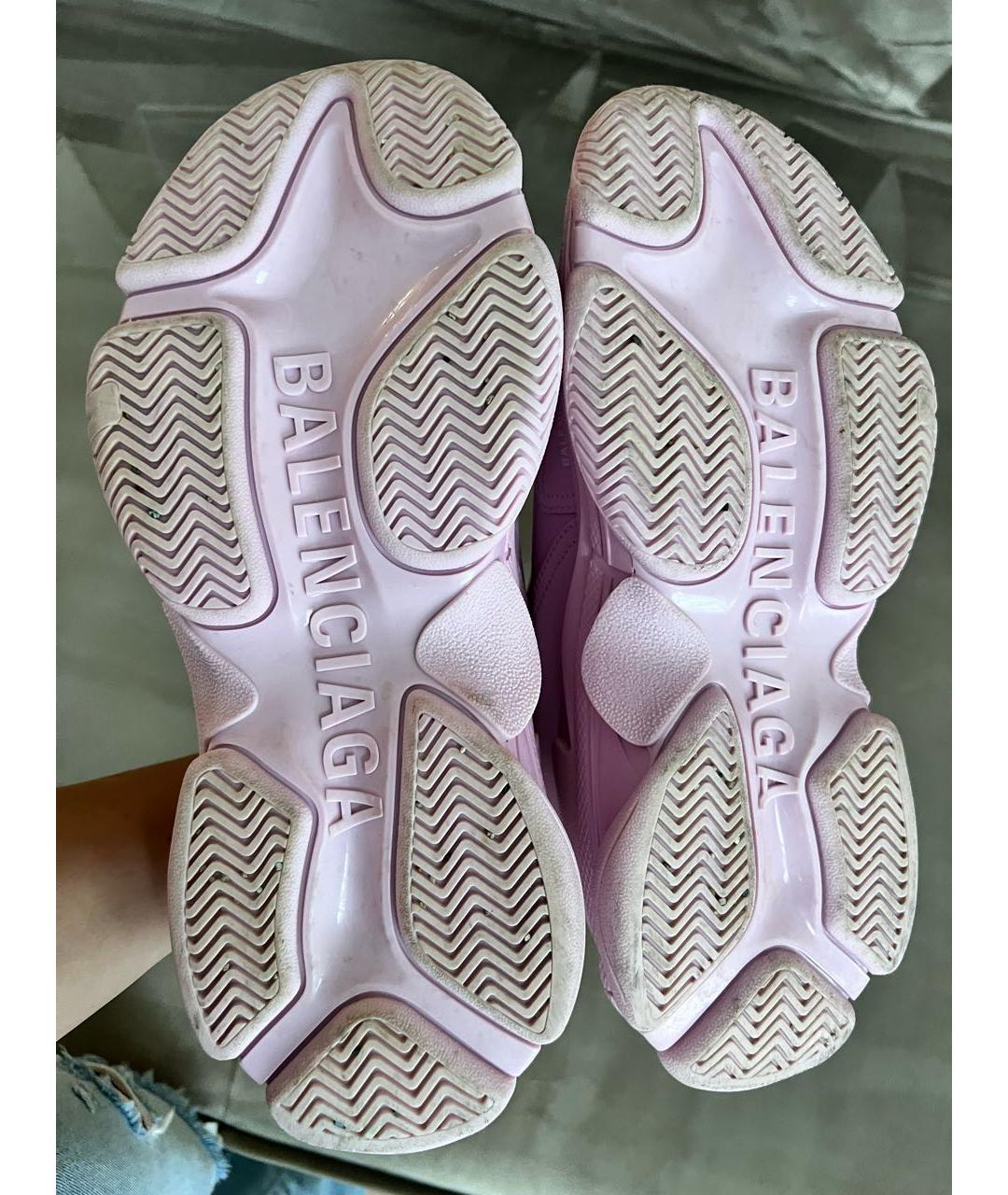 BALENCIAGA Розовые кожаные кроссовки, фото 6