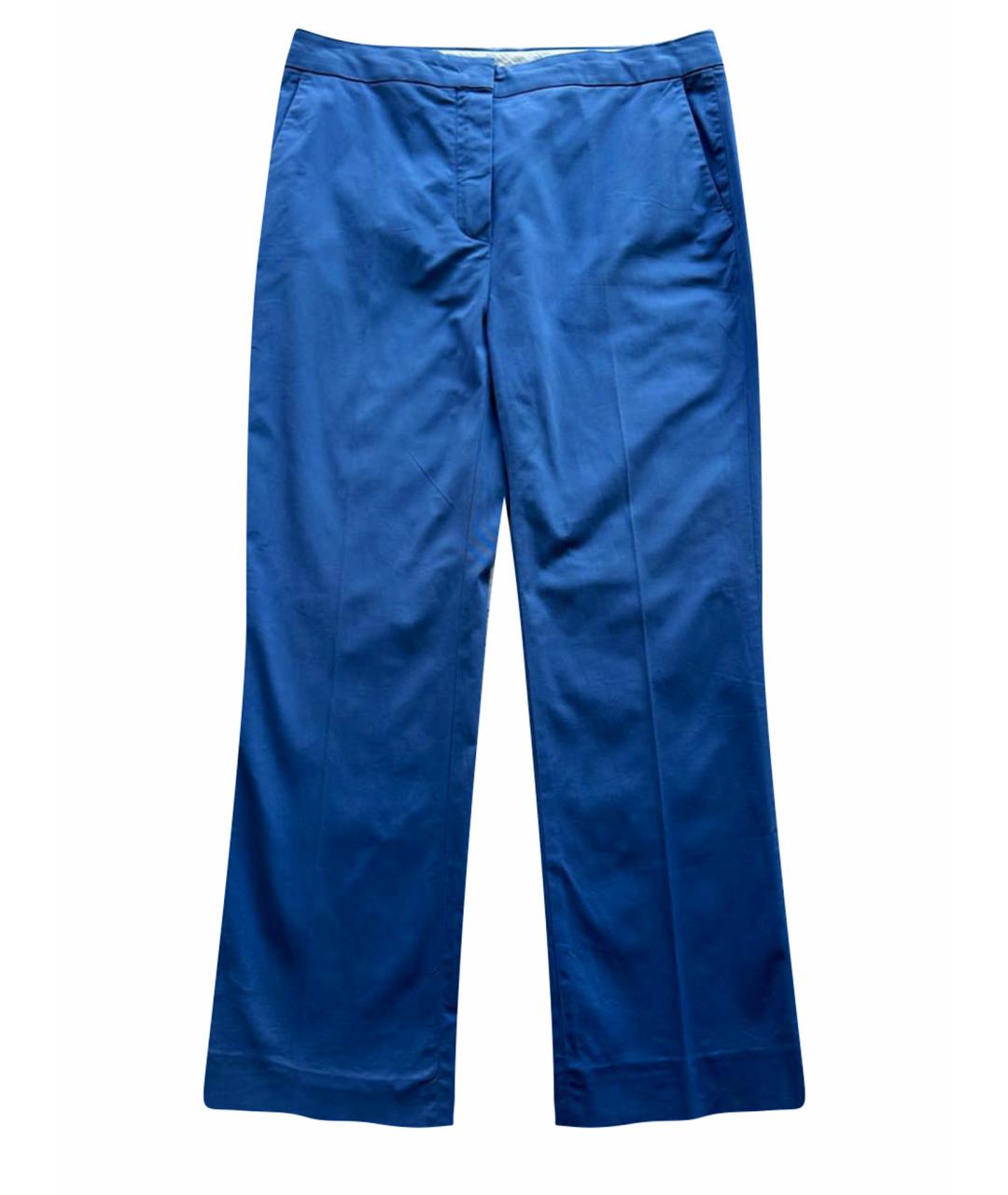 SPORTMAX Голубые хлопко-эластановые брюки широкие, фото 1