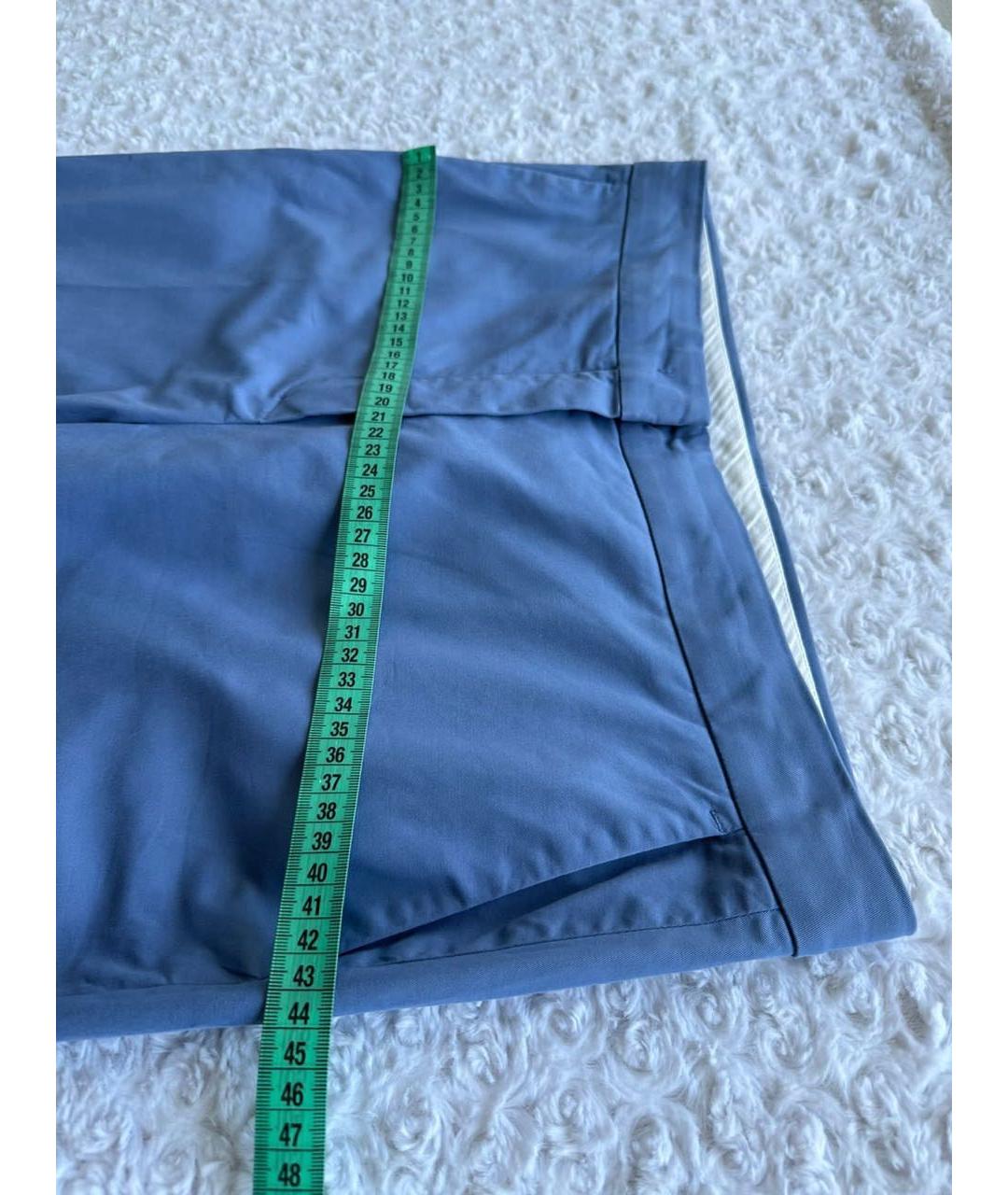 SPORTMAX Голубые хлопко-эластановые брюки широкие, фото 4