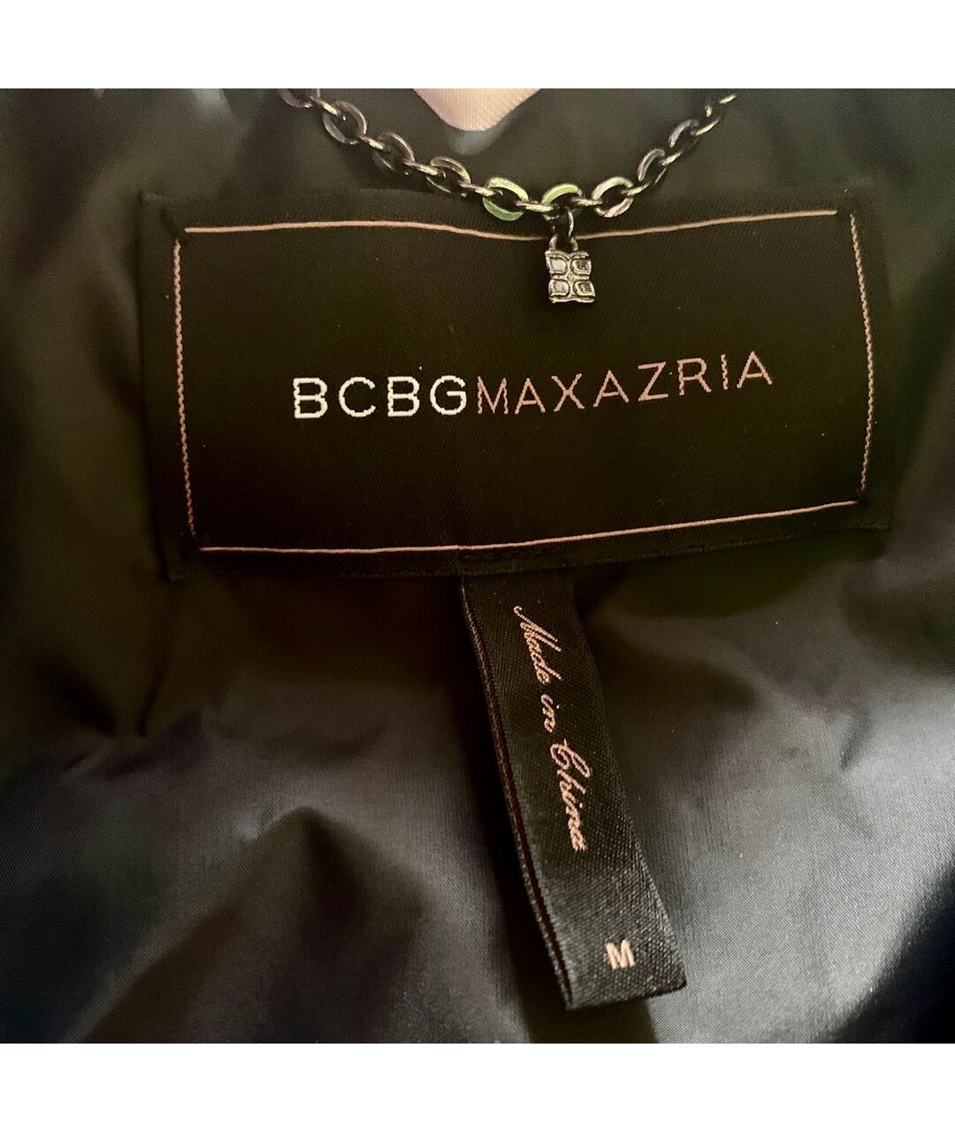 BCBG MAXAZRIA Антрацитовый полиамидовый пуховик, фото 3