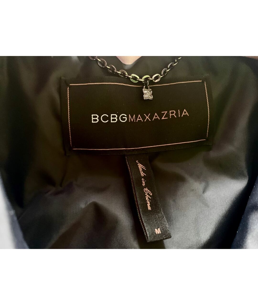 BCBG MAXAZRIA Антрацитовый полиамидовый пуховик, фото 2