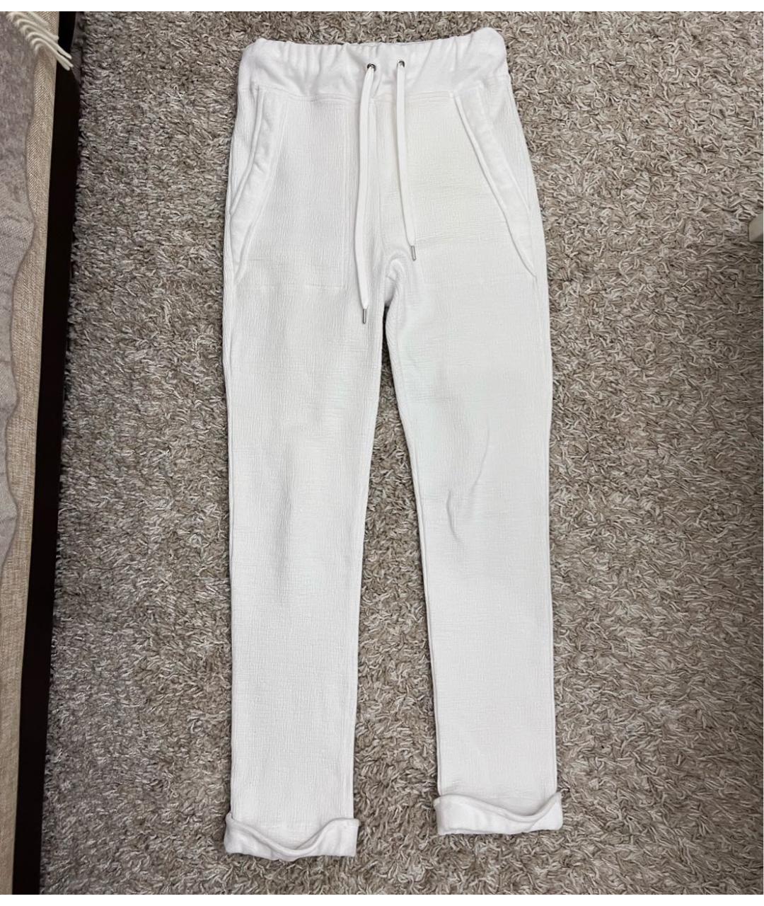 ELEVENTY Белые хлопковые прямые брюки, фото 7