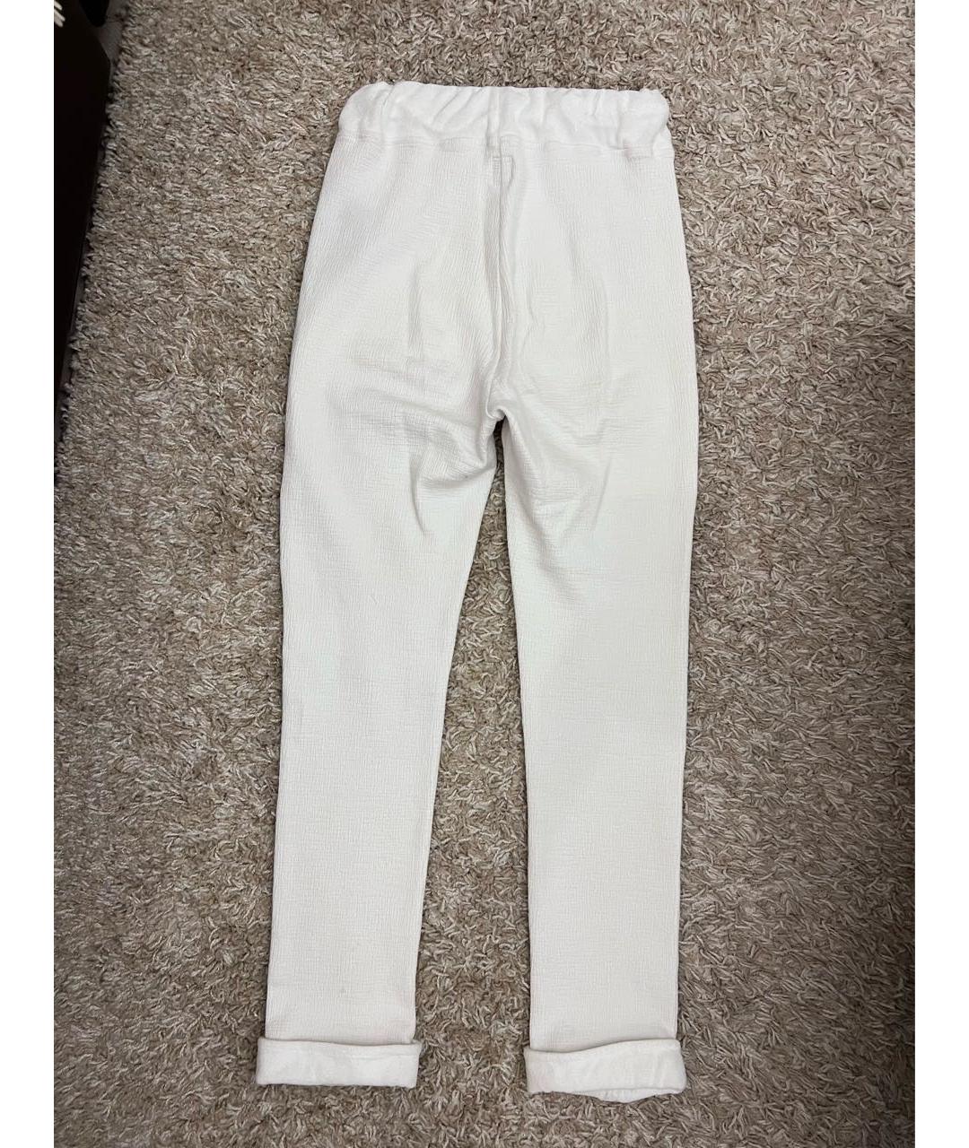 ELEVENTY Белые хлопковые прямые брюки, фото 2