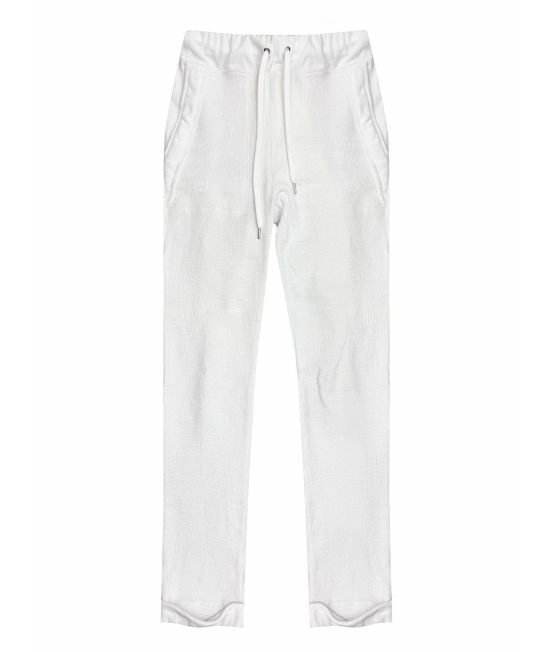 ELEVENTY Белые хлопковые прямые брюки, фото 1