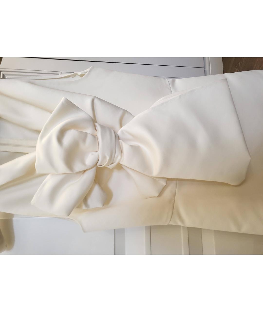 ESTER ABNER Белое шелковое коктейльное платье, фото 2