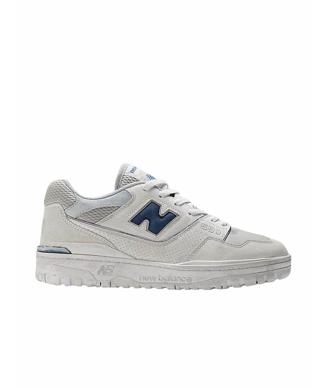 NEW BALANCE Серые кожаные низкие кроссовки / кеды, фото 1