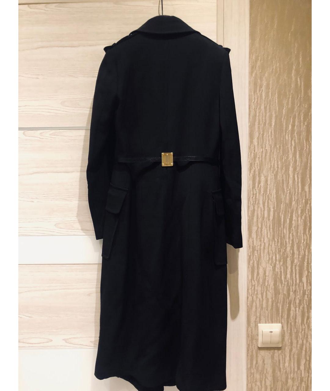 ELISABETTA FRANCHI Черное шерстяное пальто, фото 2