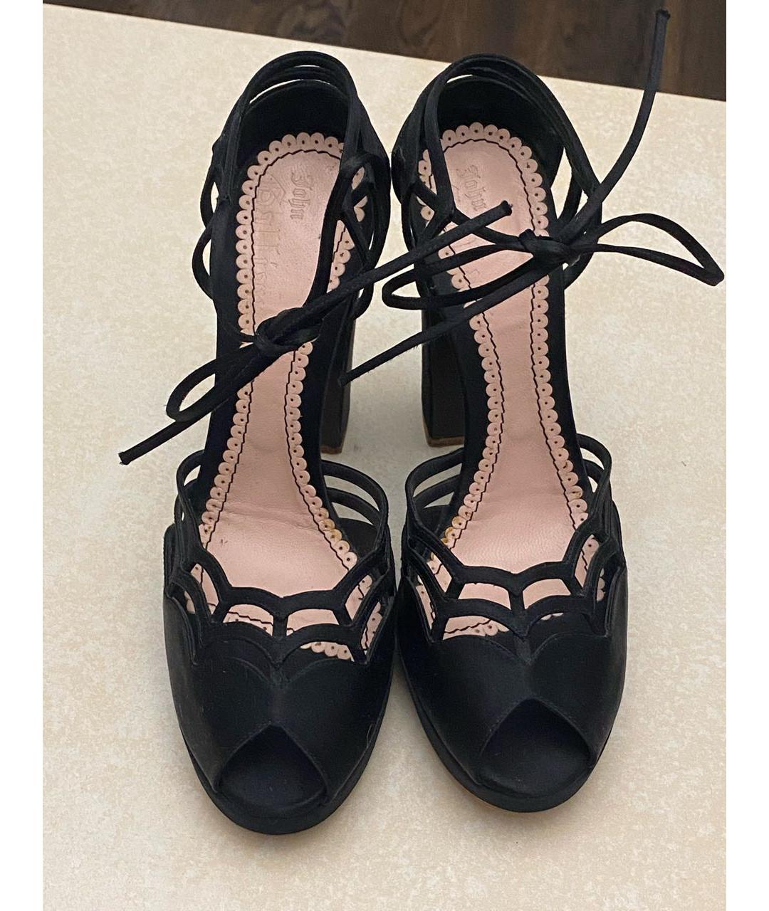 JOHN GALLIANO Черные текстильные босоножки, фото 4