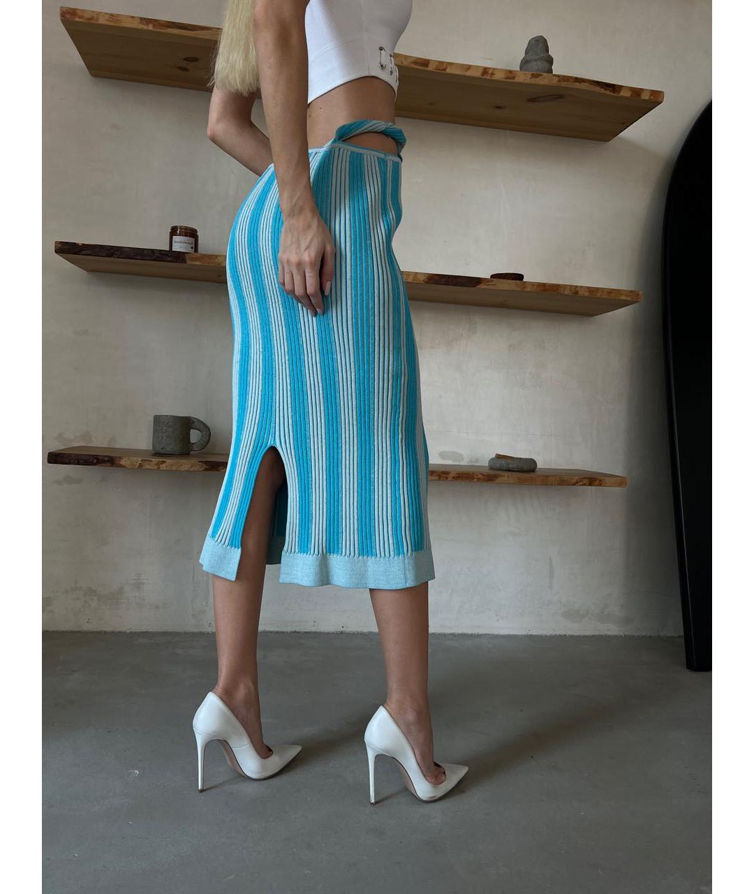 JACQUEMUS Голубая юбка миди, фото 6