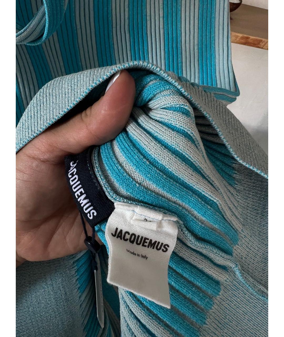 JACQUEMUS Голубая юбка миди, фото 4
