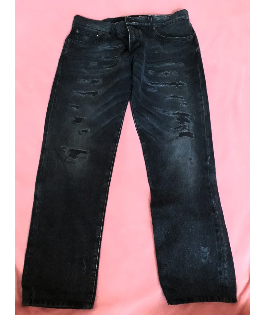DOLCE&GABBANA Черные хлопковые прямые джинсы, фото 6