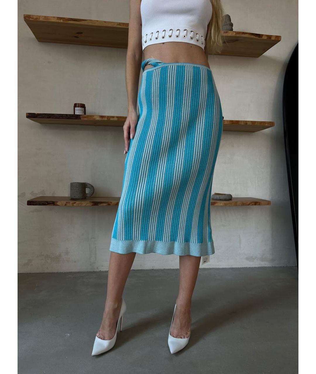 JACQUEMUS Голубая юбка миди, фото 8