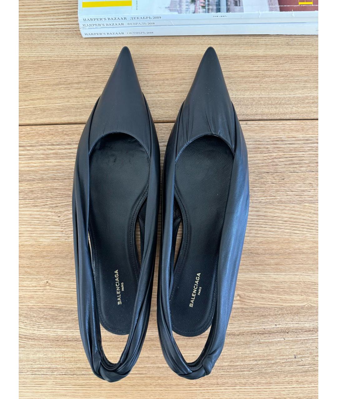 BALENCIAGA Черные кожаные туфли, фото 6