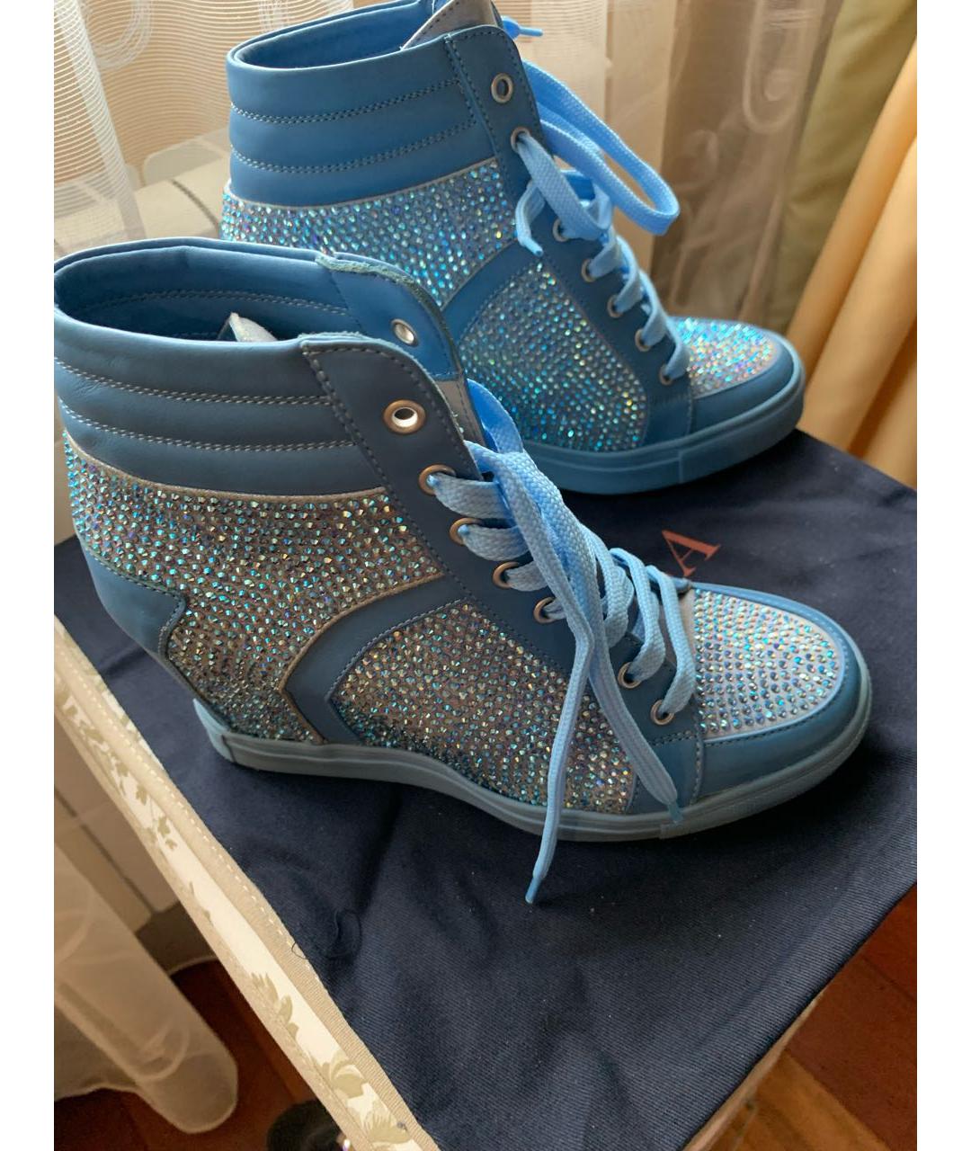 LE SILLA Голубые кожаные ботильоны, фото 3