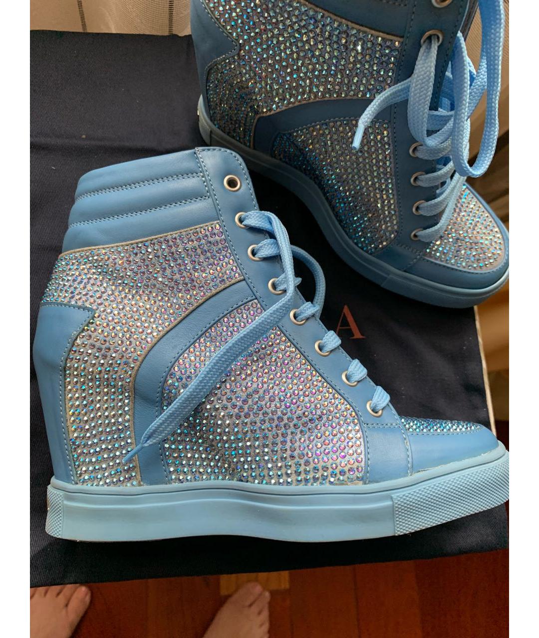 LE SILLA Голубые кожаные ботильоны, фото 5