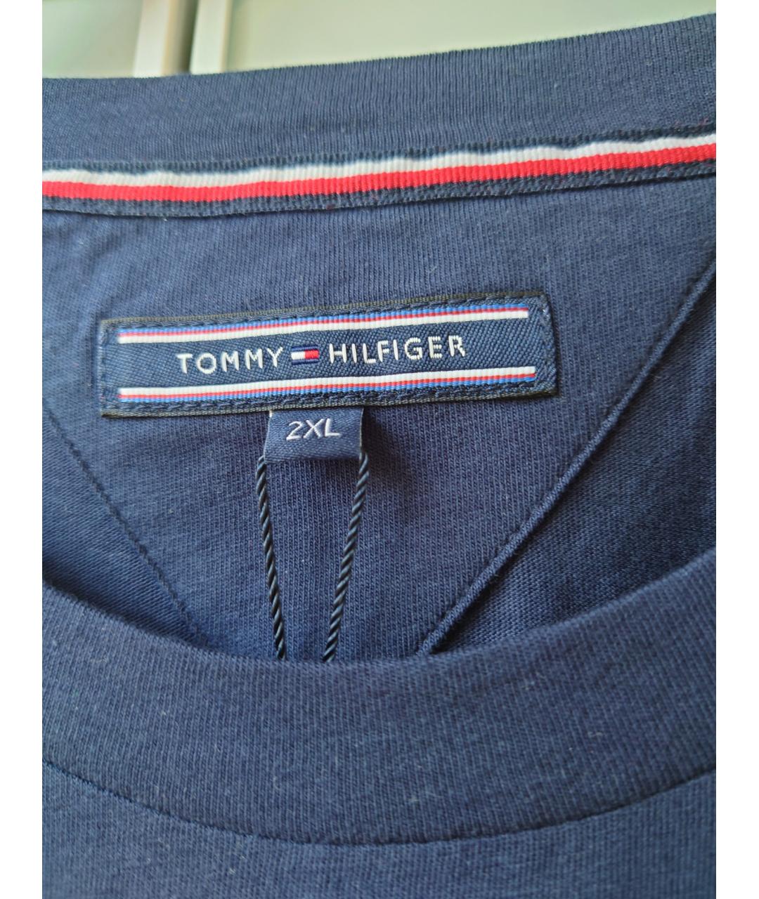 TOMMY HILFIGER Темно-синяя хлопковая футболка, фото 3