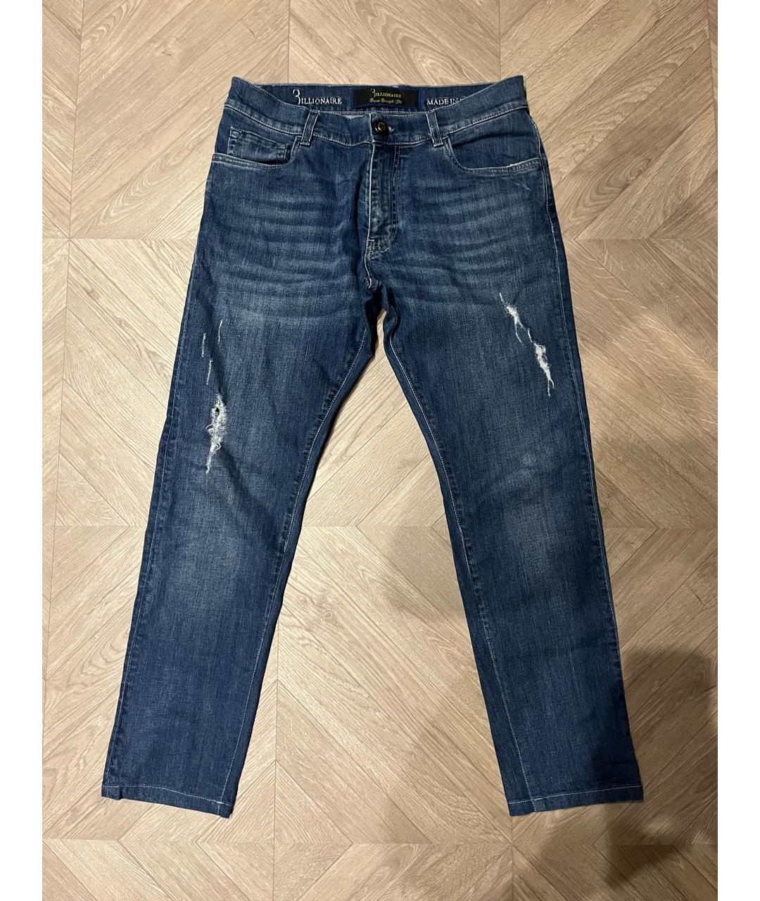 BILLIONAIRE Синие хлопковые прямые джинсы, фото 5