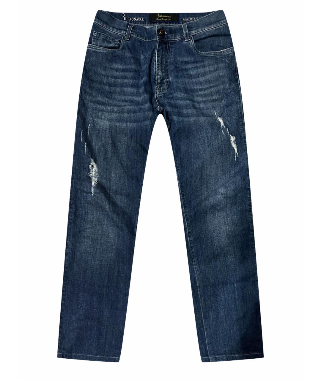 BILLIONAIRE Синие хлопковые прямые джинсы, фото 1