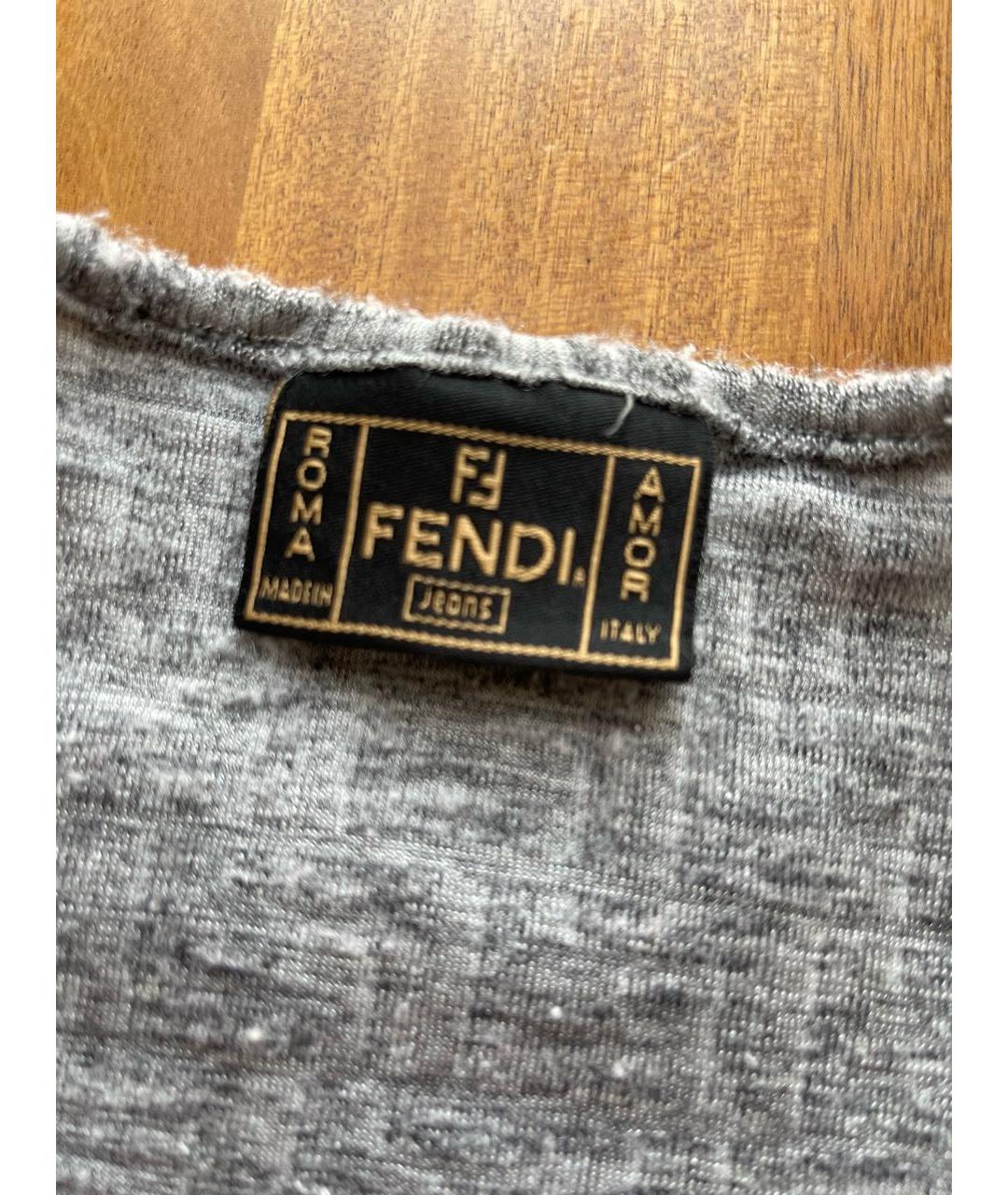 FENDI Антрацитовая футболка, фото 4