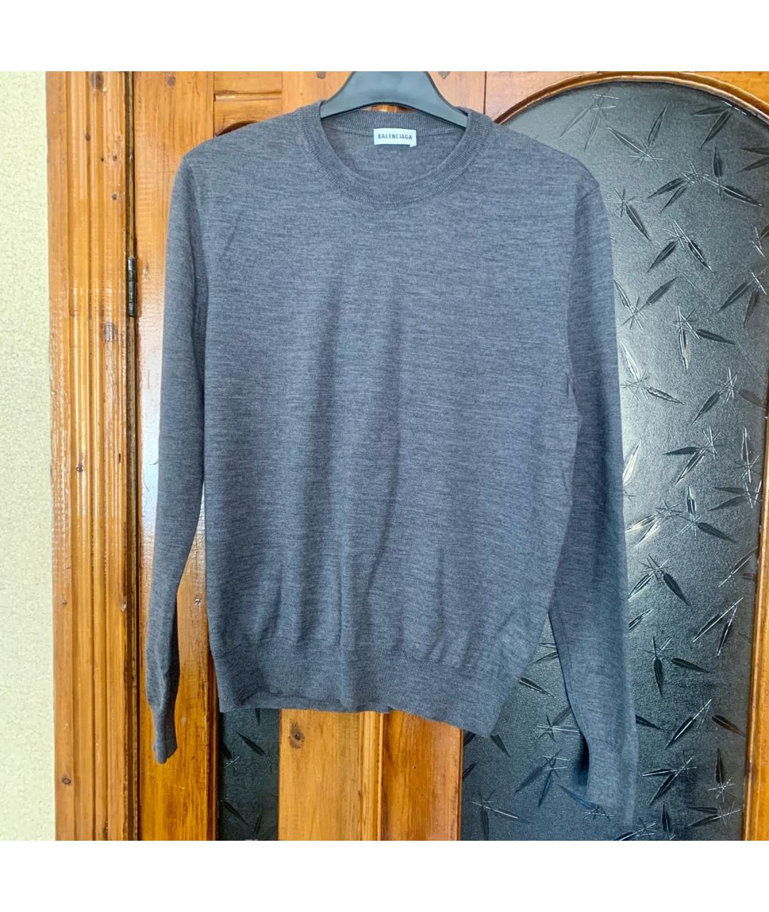 BALENCIAGA Серый шерстяной джемпер / свитер, фото 6