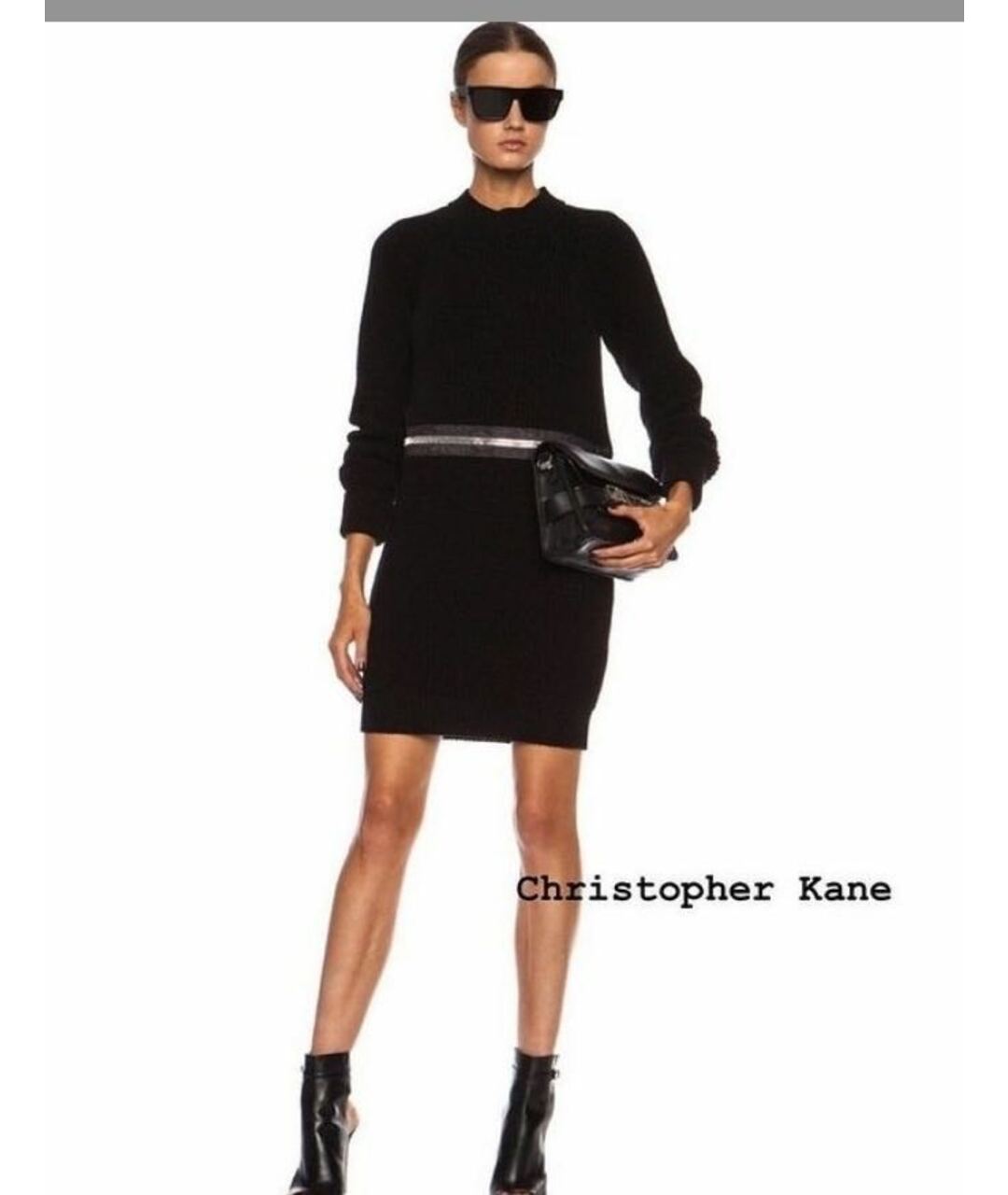 CHRISTOPHER KANE Черное хлопковое платье, фото 7