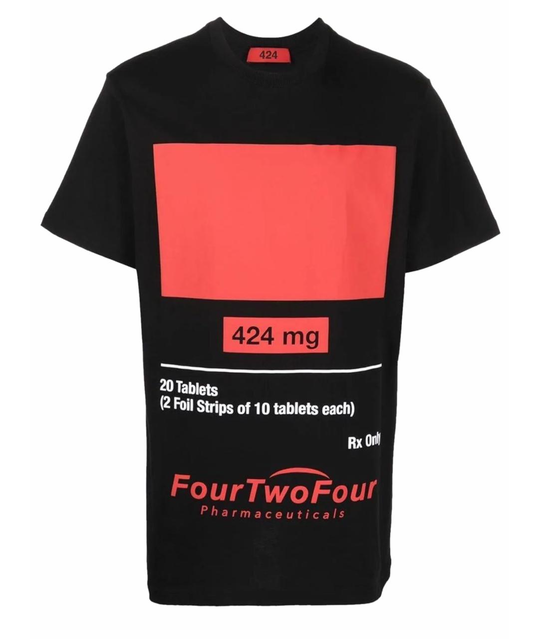 424 Черная хлопко-полиэстеровая футболка, фото 1