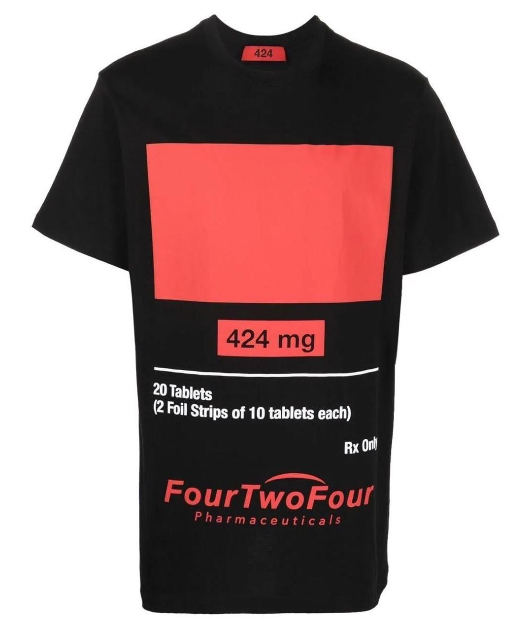 424 Черная хлопко-полиэстеровая футболка, фото 8