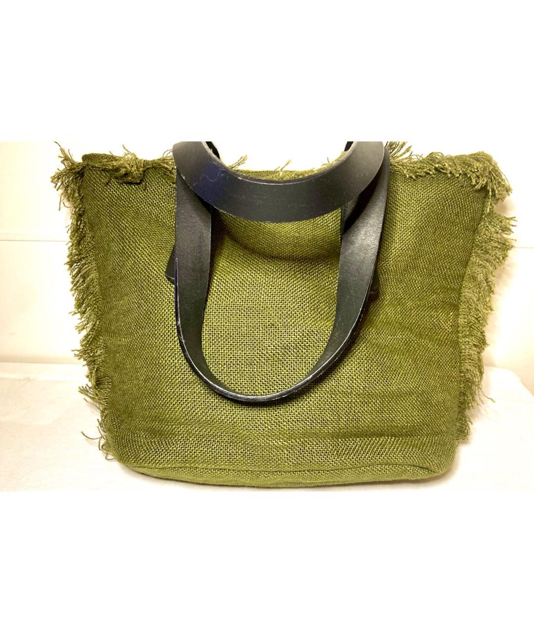 ANTIK BATIK Зеленая тканевая пляжная сумка, фото 6