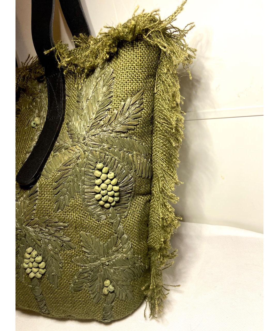 ANTIK BATIK Зеленая тканевая пляжная сумка, фото 3