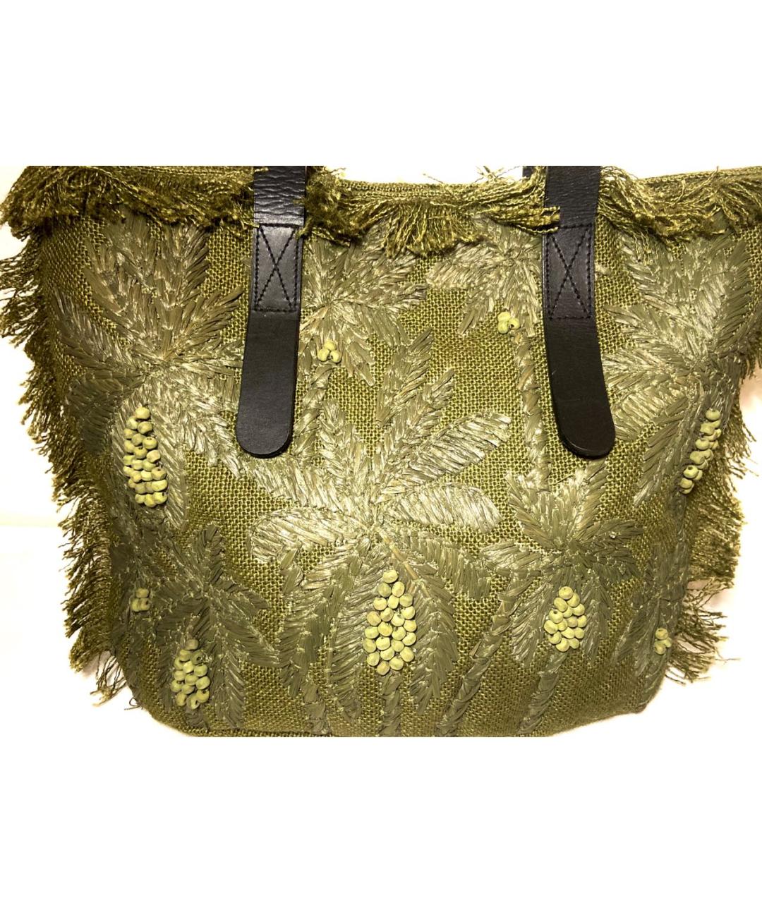 ANTIK BATIK Зеленая тканевая пляжная сумка, фото 2