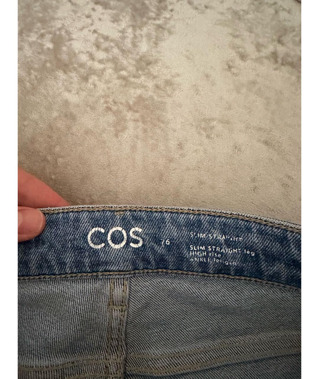 COS Голубые хлопковые джинсы слим, фото 6