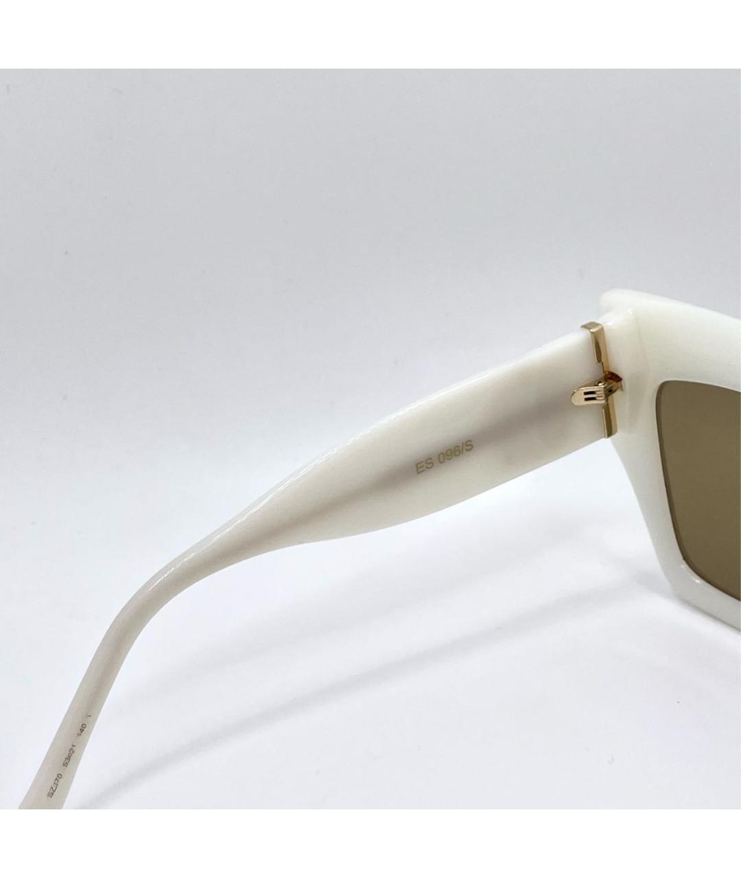 ELIE SAAB Белые пластиковые солнцезащитные очки, фото 3