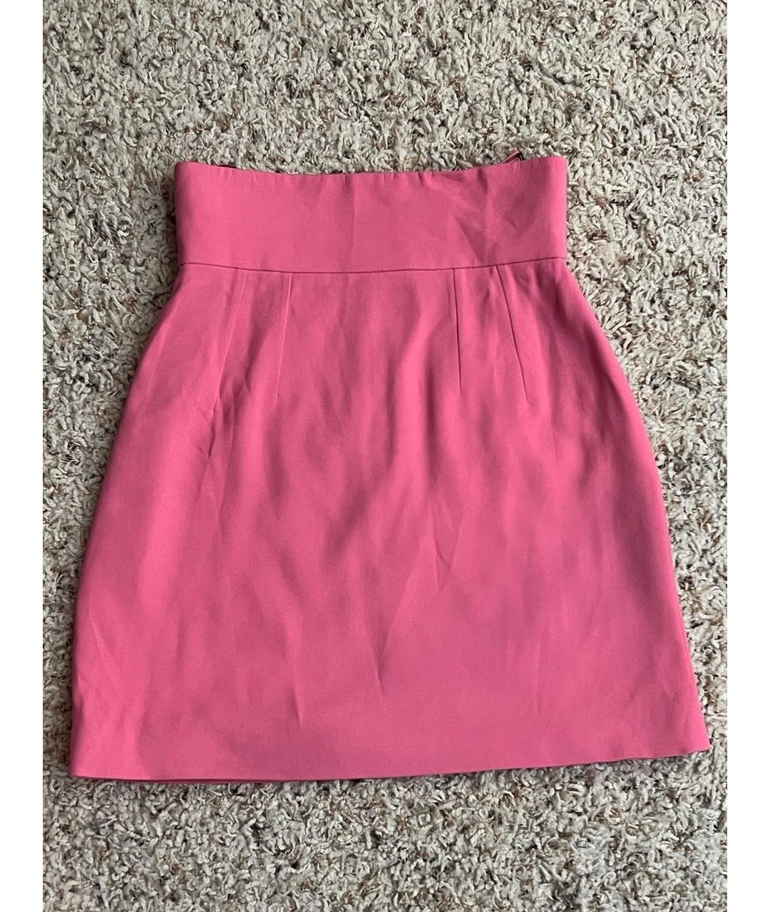 DOLCE&GABBANA Розовая полиэстеровая юбка мини, фото 7