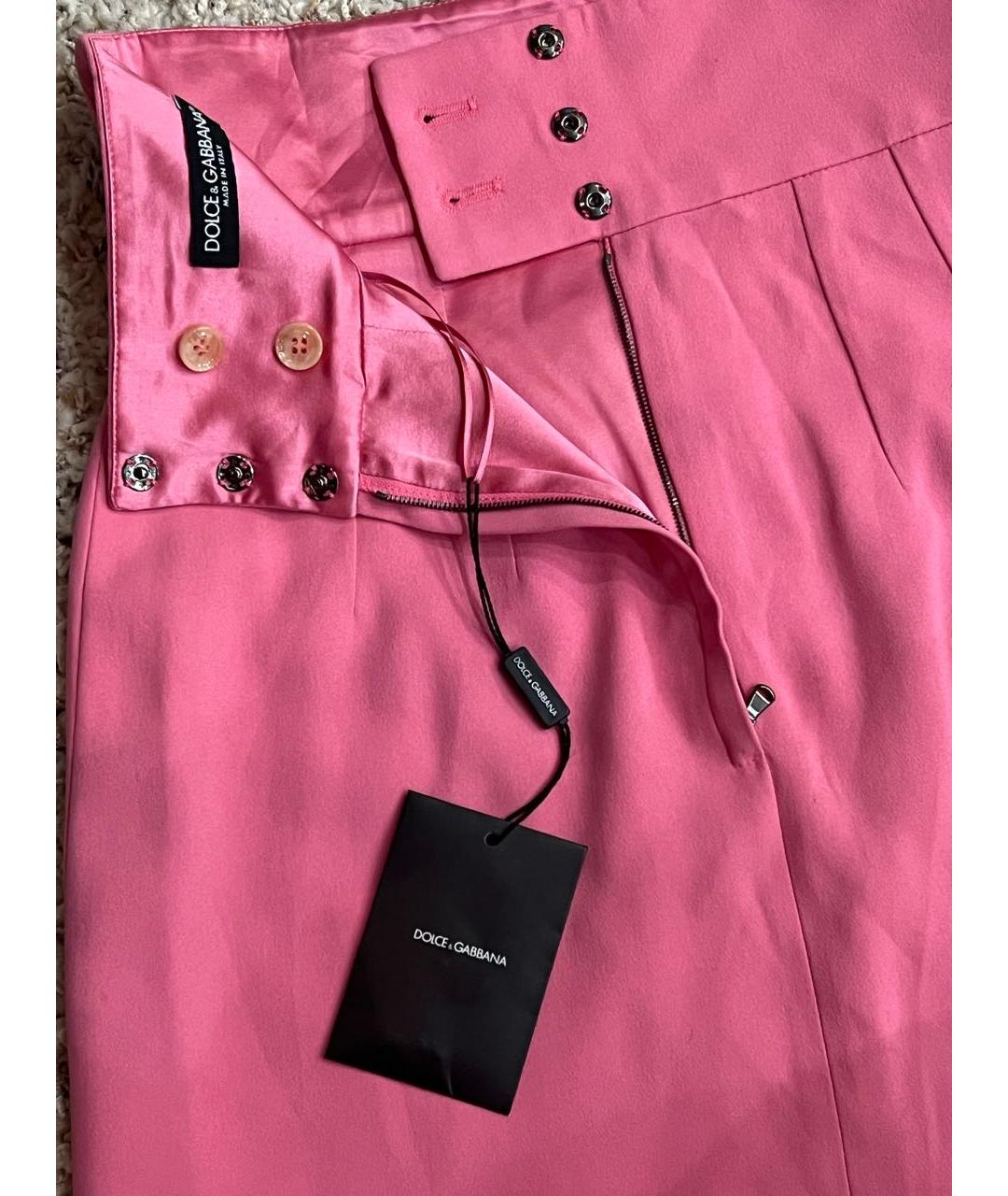 DOLCE&GABBANA Розовая полиэстеровая юбка мини, фото 3