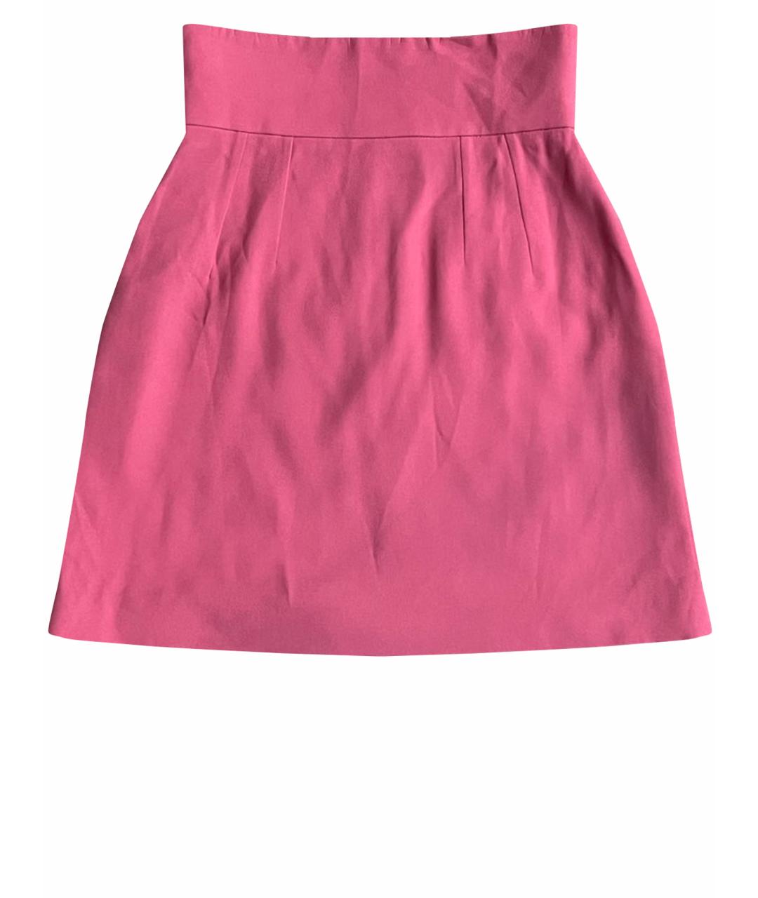 DOLCE&GABBANA Розовая полиэстеровая юбка мини, фото 1