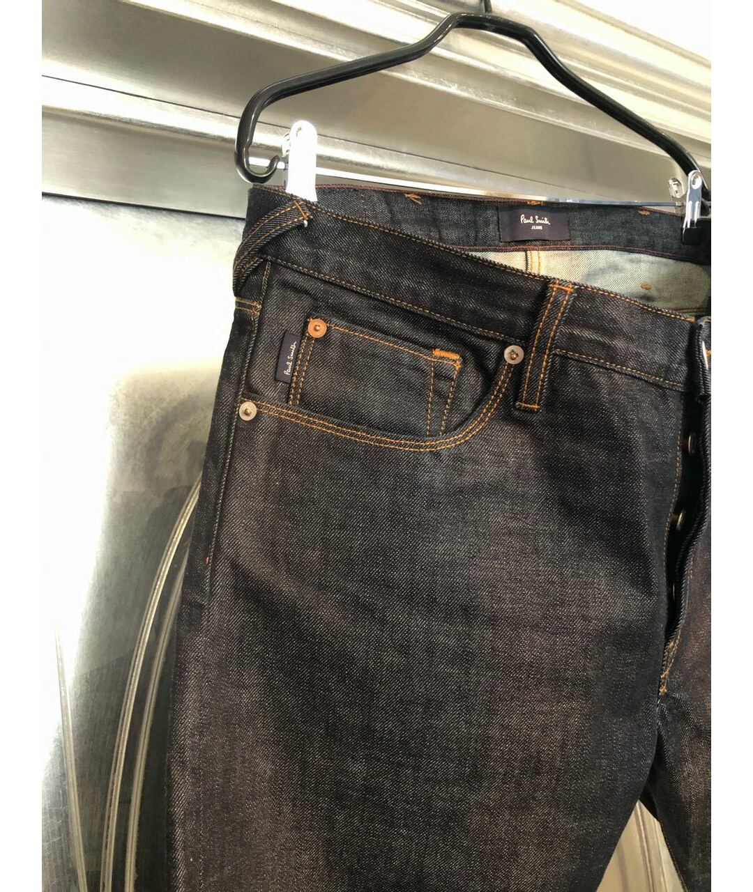 PAUL SMITH Темно-синие хлопковые прямые джинсы, фото 5