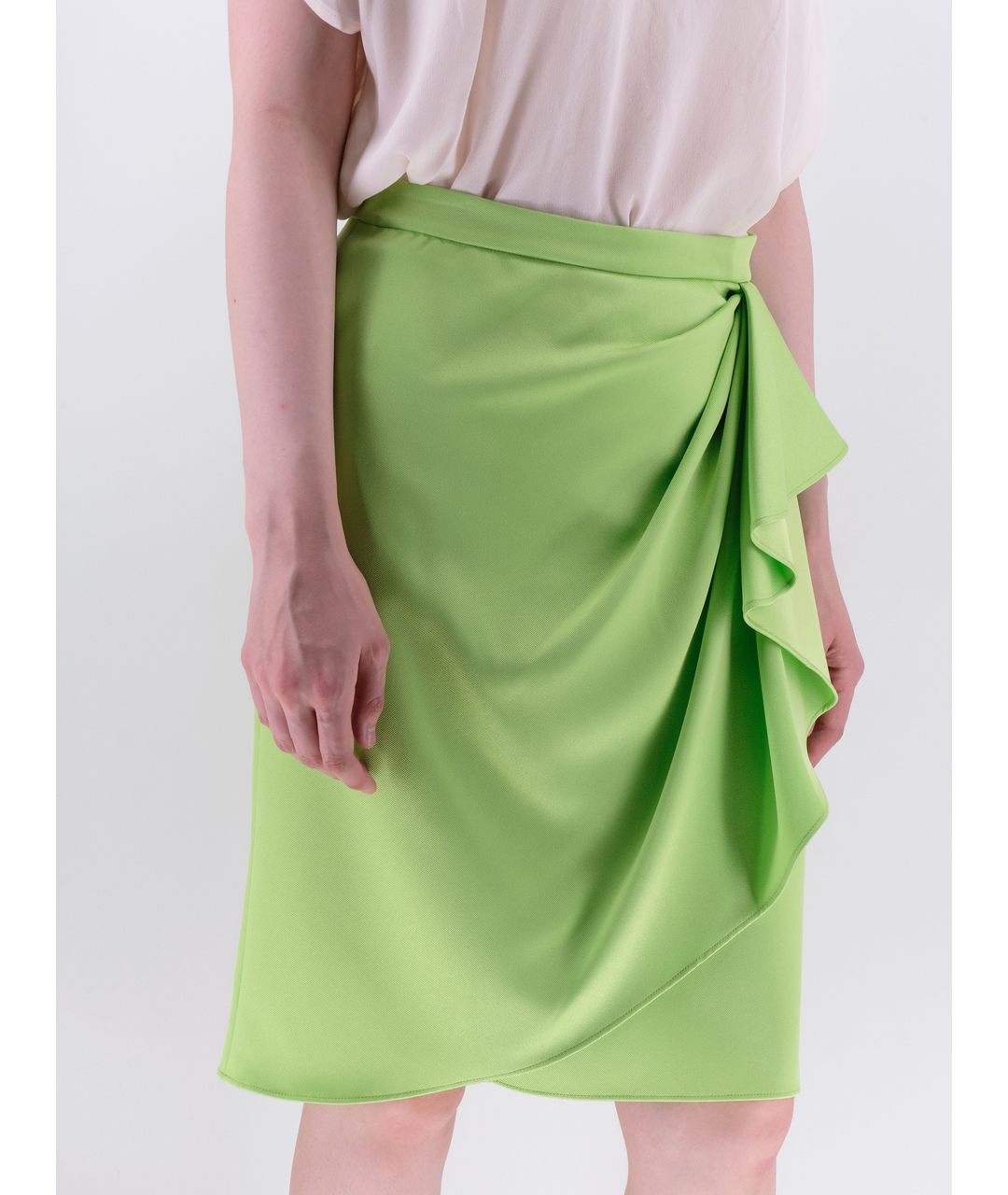 MOSCHINO Салатовая полиэстеровая юбка миди, фото 2