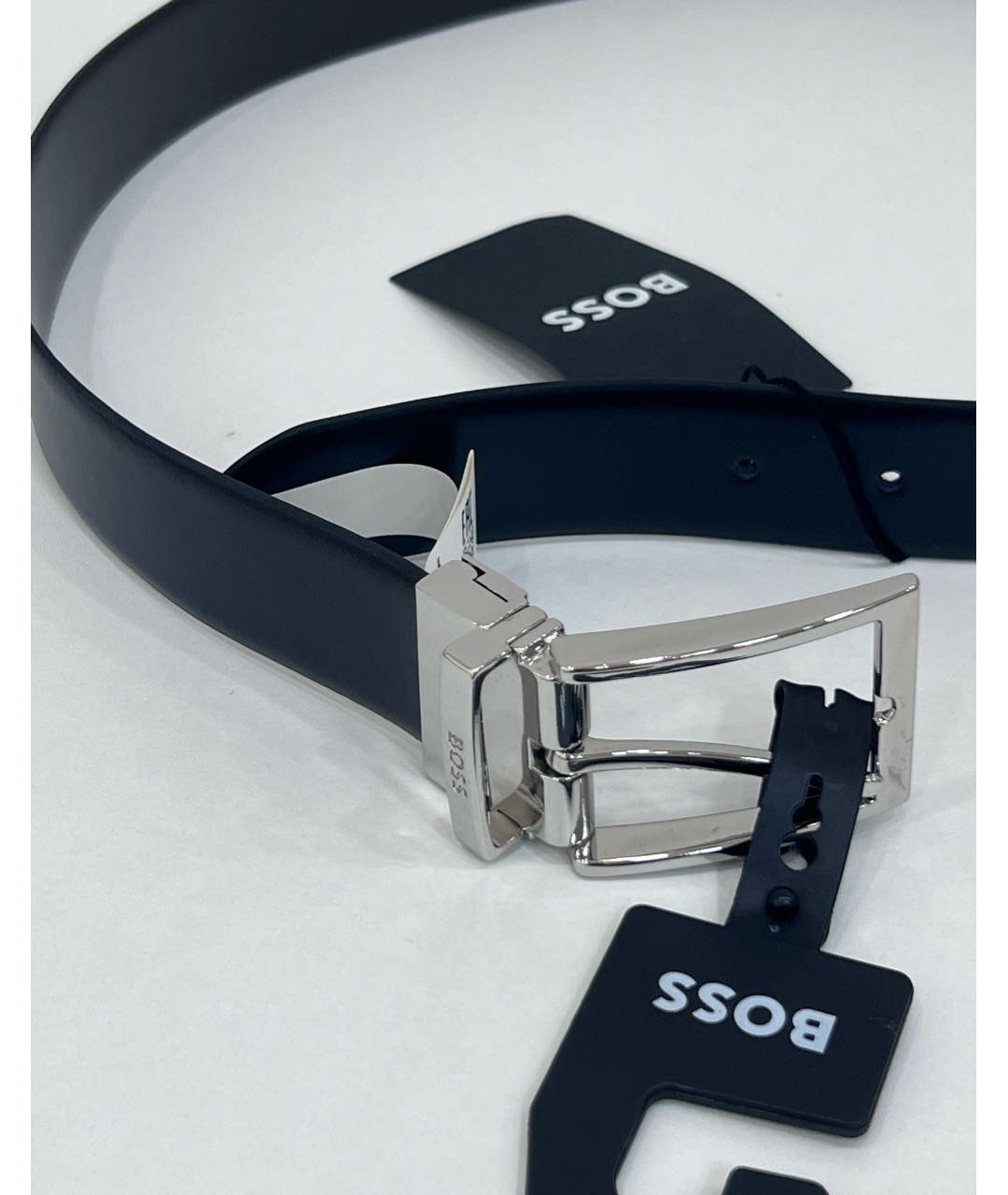 HUGO BOSS Черный кожаный ремень, фото 5