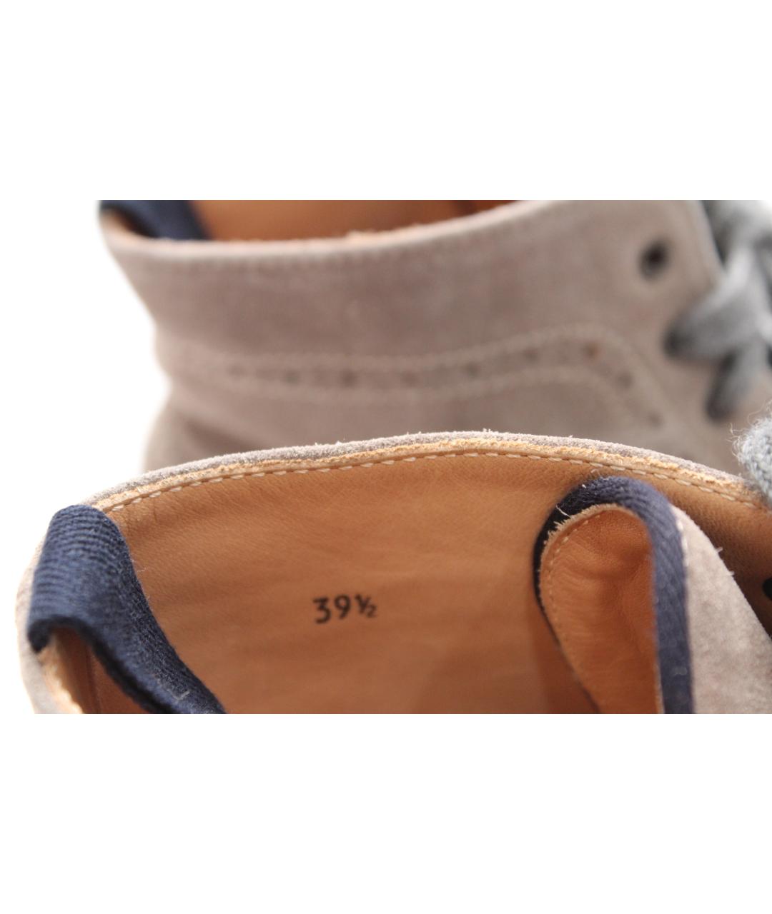 BRUNELLO CUCINELLI Серые замшевые высокие ботинки, фото 7